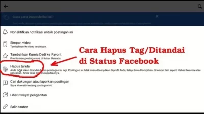 Cara Hapus Tag Penandaan Facebook. Ditandai di Photo Video Porno di Status Facebook