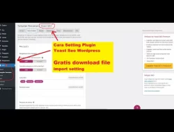 Cara Seting Yoast Seo Plugin WordPress, Seting Plugin Seo WordPress Free Download File Setting