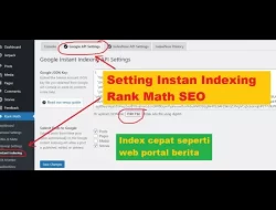 Cara Setting Plugin Instan Indexing Rank Math Seo WordPress (Google & Bing)